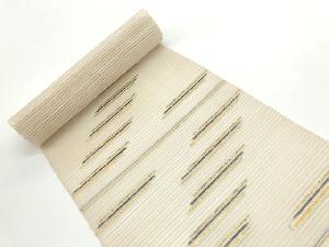 アンティーク　絽綴れ　横段模様織出し名古屋帯地反物
